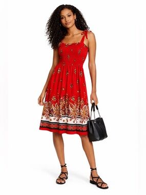 Lildy Sundress Red Dress
Smocked Tie Straps S M